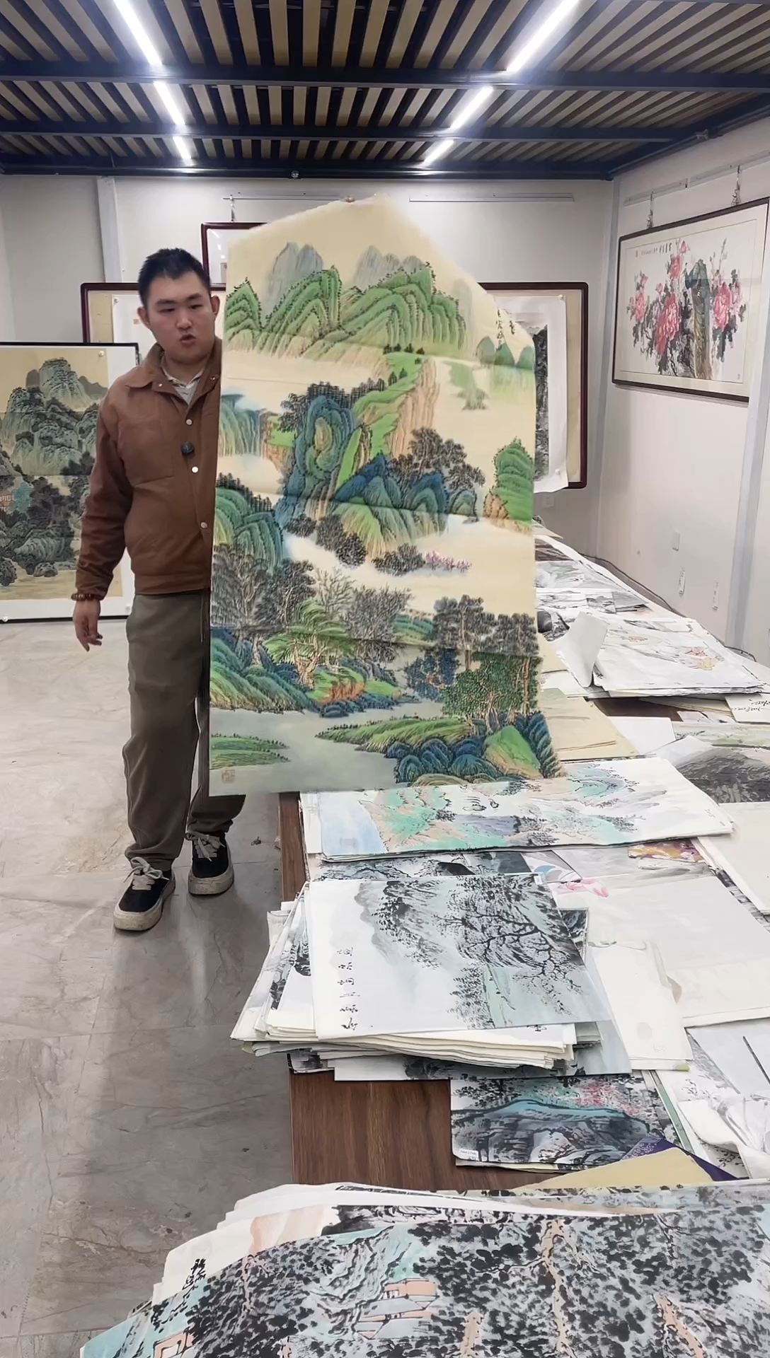 国画阿豪专属链接-宏斌仿古中堂溪山秀色带证书