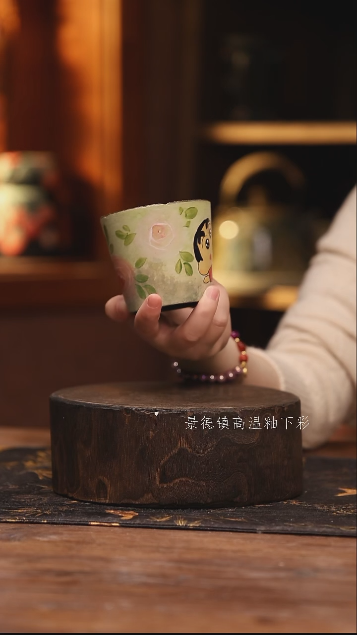 陶瓷景德镇高温釉下手绘陶瓷@L296@