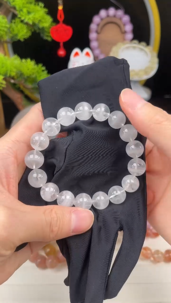 未镶嵌珠宝半成品水晶白幽灵素圈001