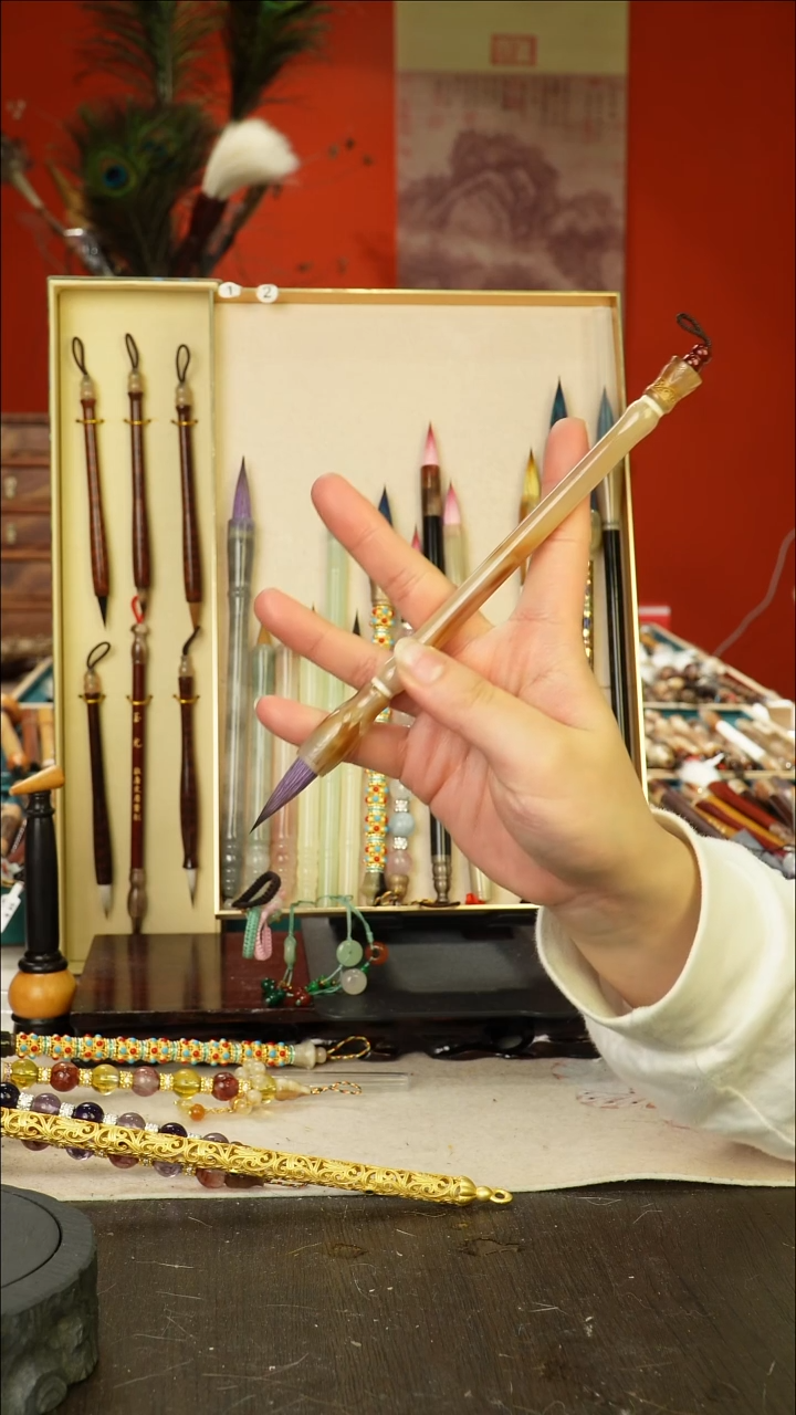 346号闪孤品高货毛笔链接 清水试笔 蘸墨不退