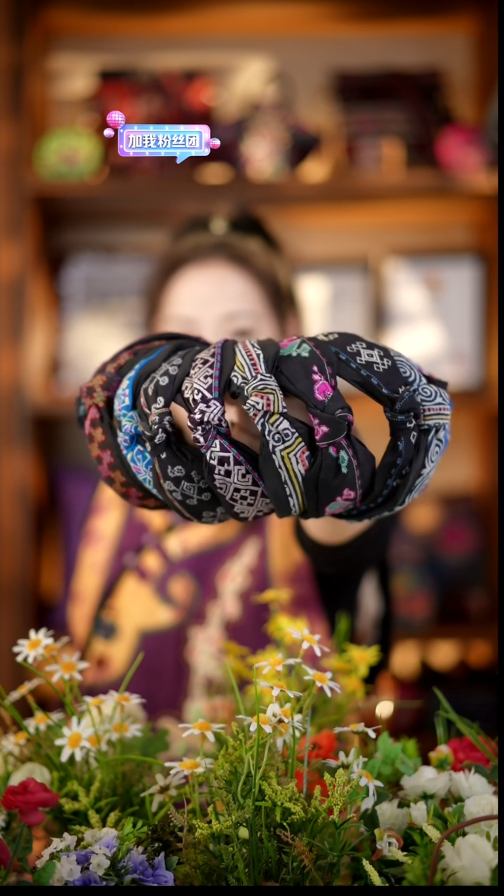 织绣扣*私人定制苗族手工发箍和一个花D9569