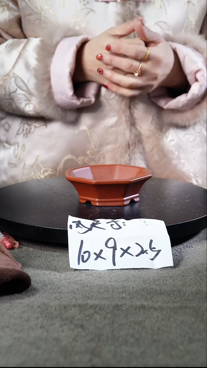 宜兴紫砂小花盆盆 大红袍