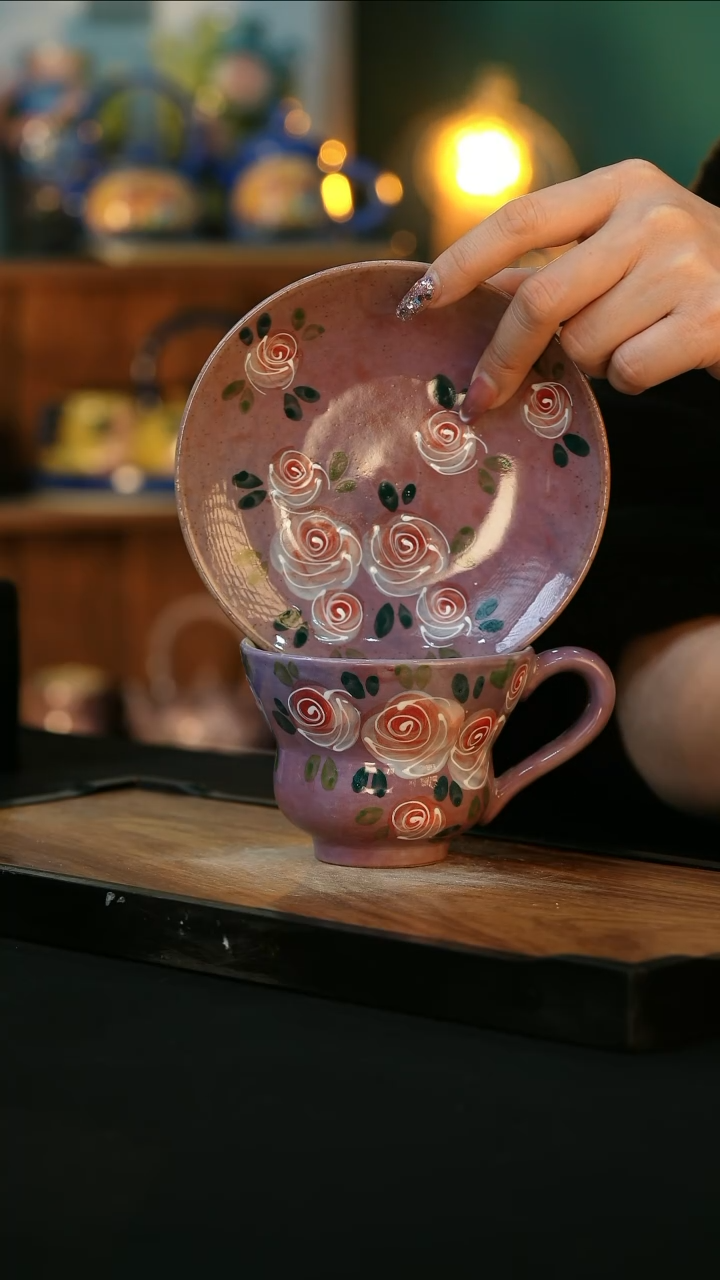 【闪购商品】杯手绘心瓷陶瓷浮力