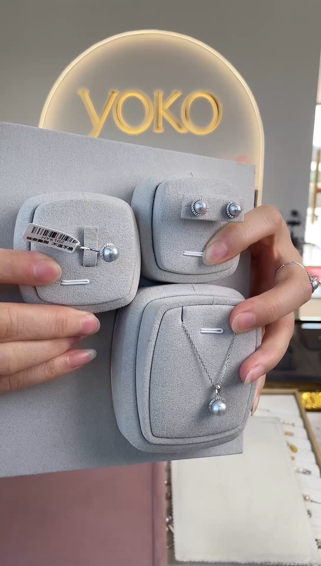 【闪购商品】海水珍珠颈饰银S925镶嵌akoya 三件套