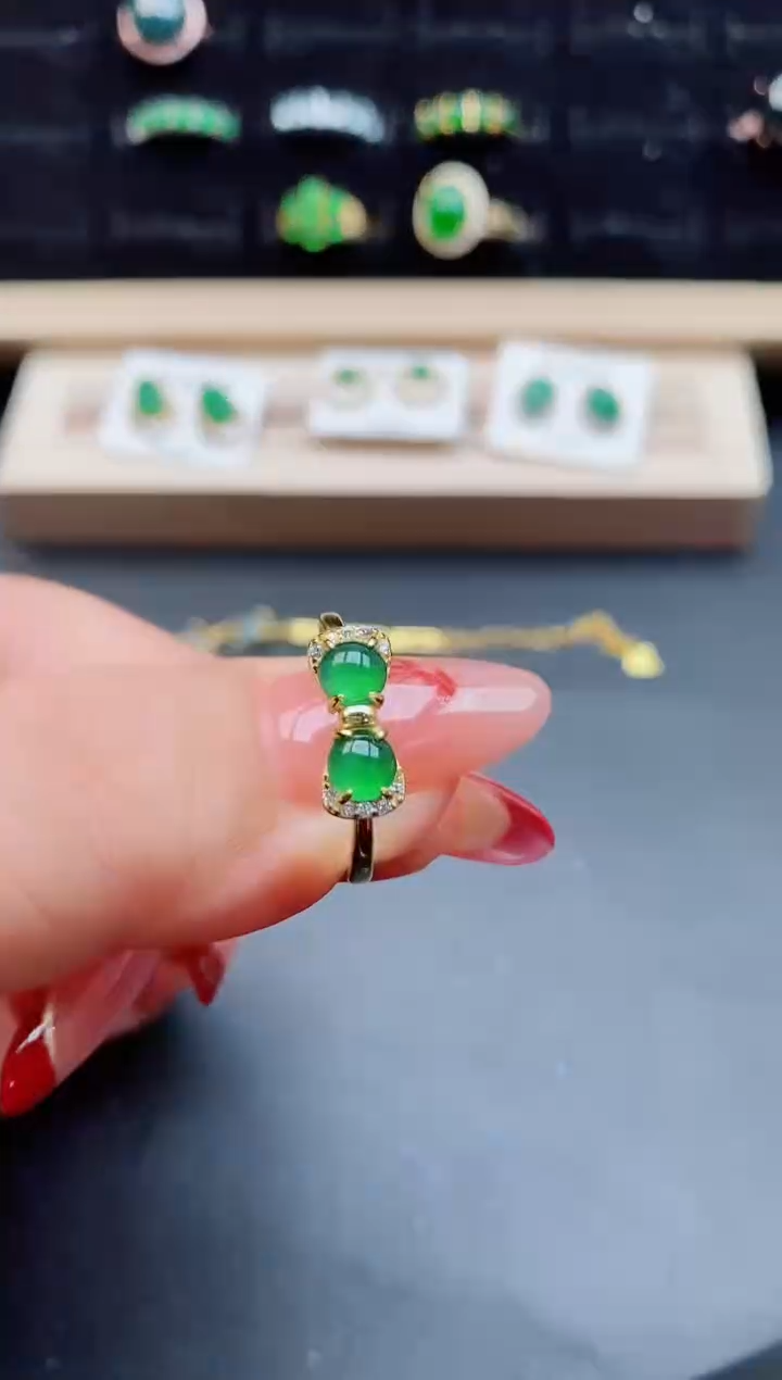 【闪购商品】翡翠戒指银S925镶嵌50805