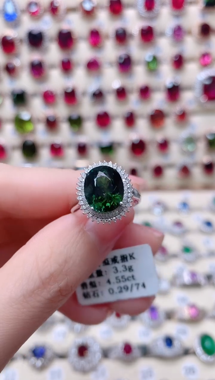 【闪购商品】碧玺18K金戒指18K金镶嵌1