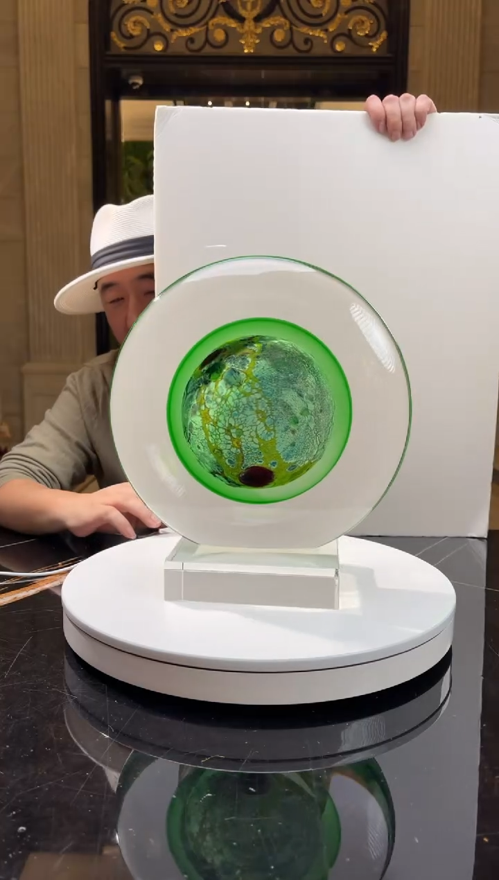 【闪购商品】摆件AJ05149绿色行星+14*16透底座