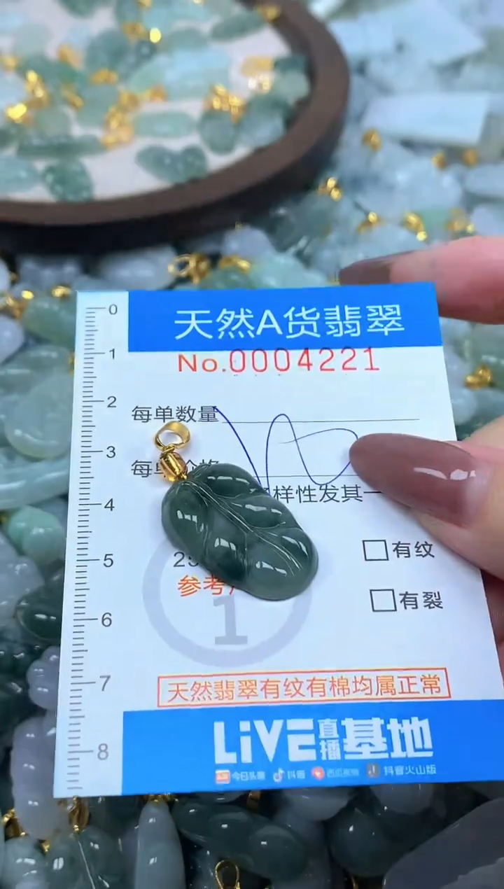 颈饰未镶嵌翡翠净货挂件-4221