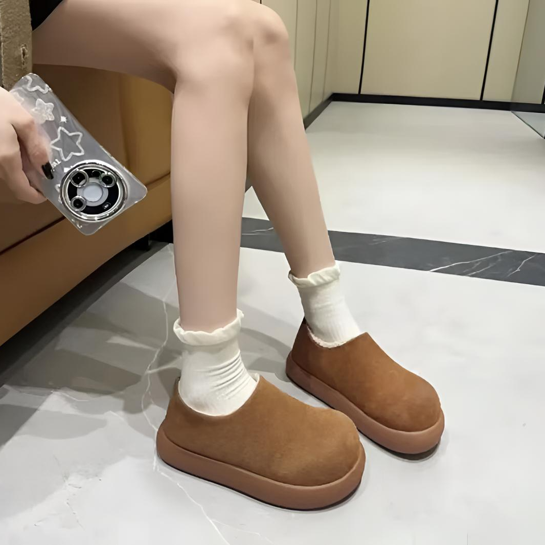 大土豆百搭增高厚底皮毛软底加绒雪地靴F012