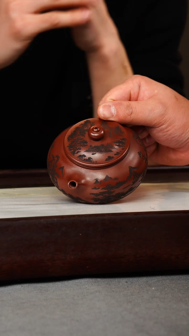 【闪购商品】紫砂茶壶龙血砂 寒江 幽谷风