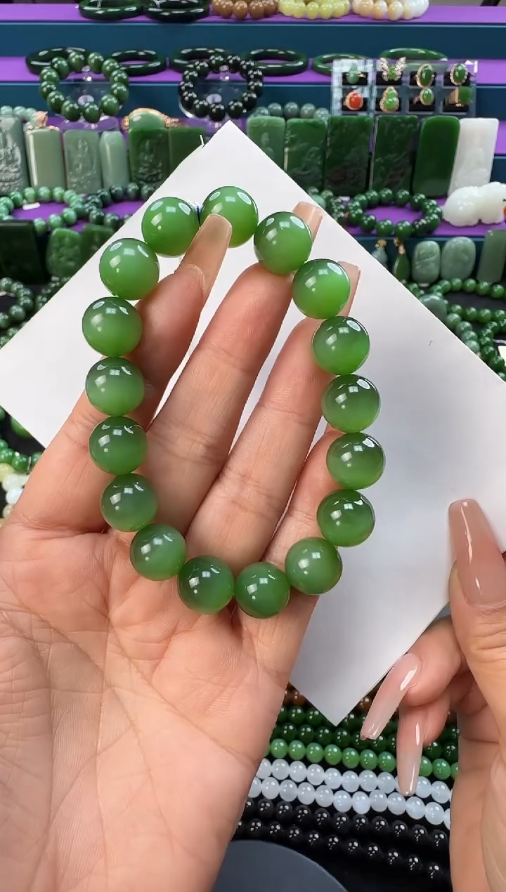 未镶嵌手串和田玉卡12单圈手串