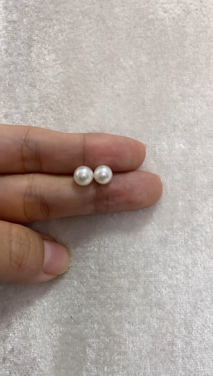 【闪购商品】海水珍珠耳饰银S925镶嵌6-7mm