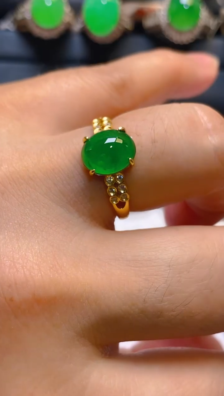 【闪购商品】翡翠耳饰银S925镶嵌天然A货翡翠1