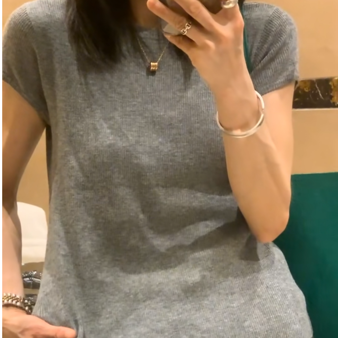 半高领中袖羊毛衫纯色显瘦针织休闲