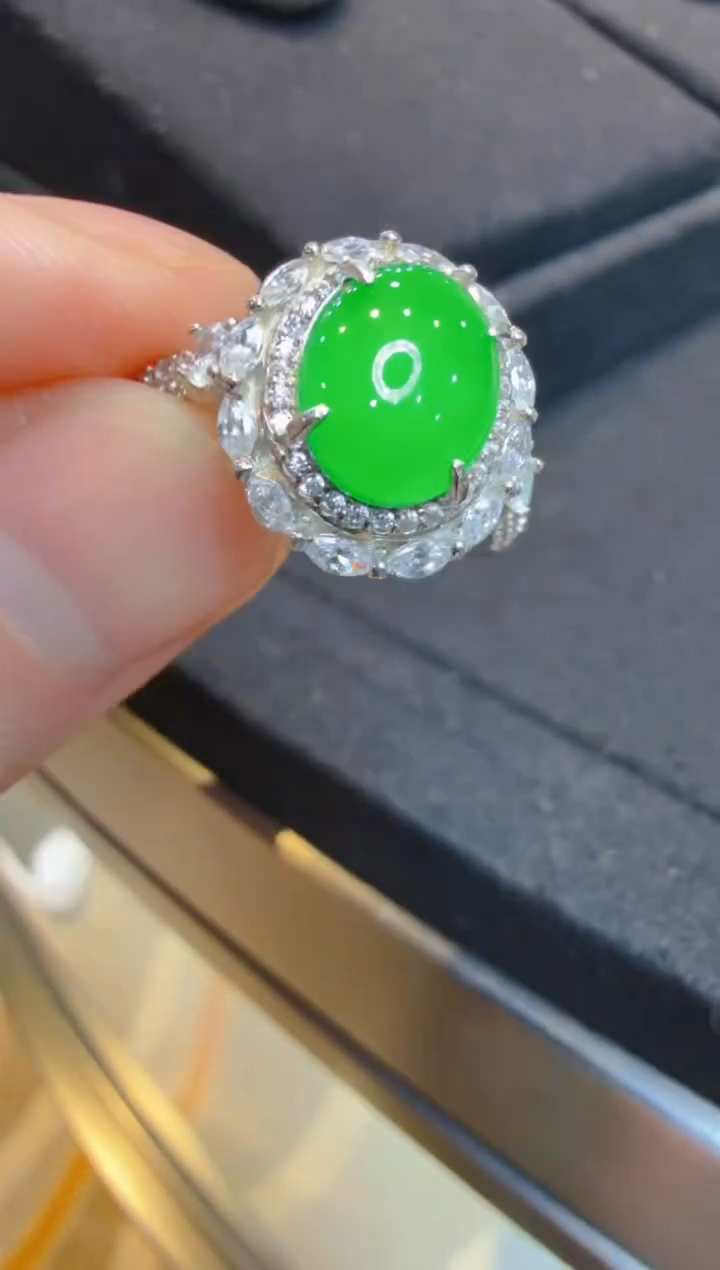 银S925镶嵌戒指翡翠多样性团购发一件