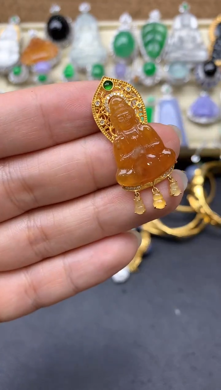 【闪购商品】翡翠颈饰18K金镶嵌354-中国好珍宝