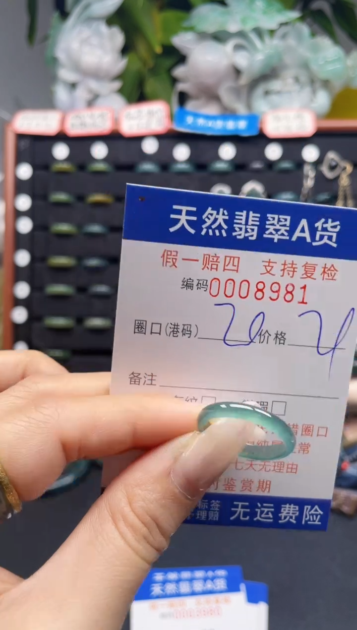 未镶嵌戒指翡翠20*8981