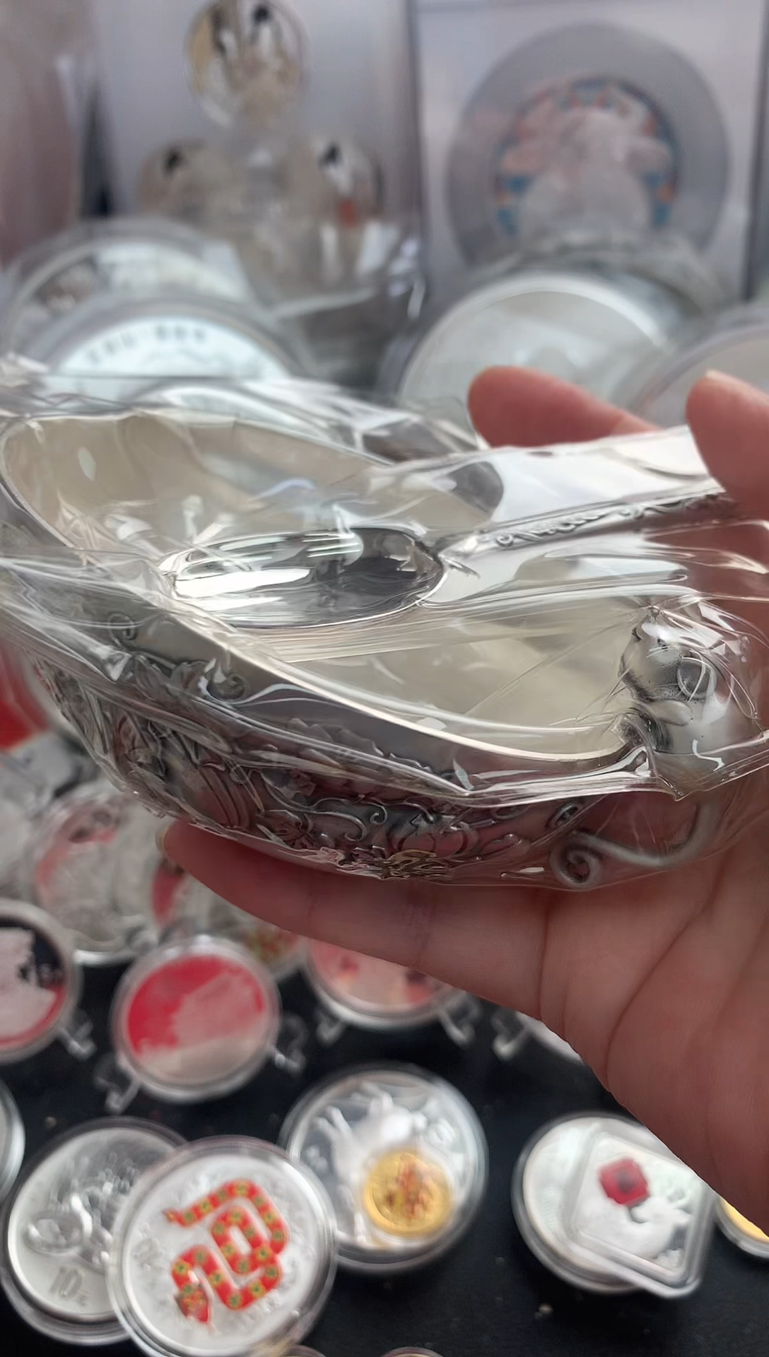 纯银li纪念碗筷纯银135克