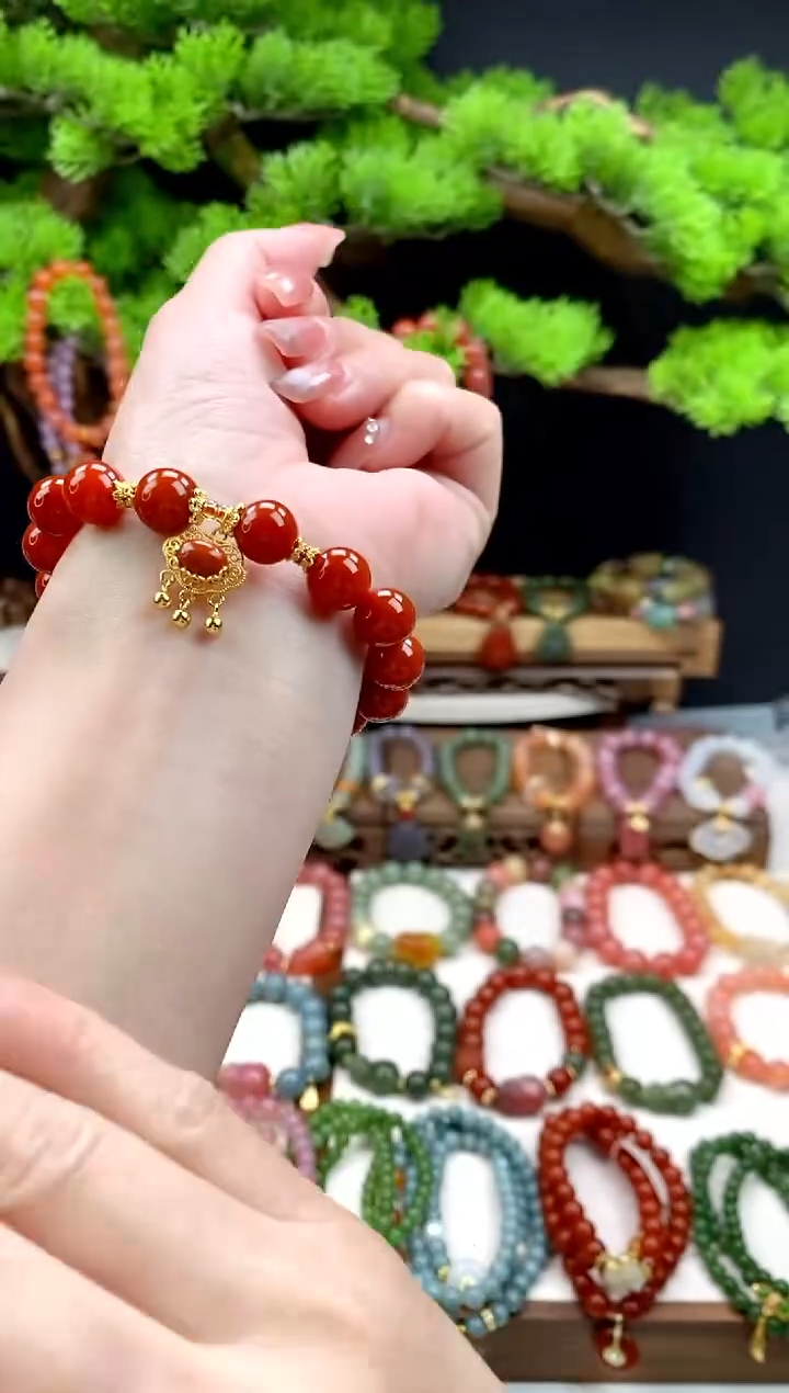 【闪购商品】玛瑙手饰未镶嵌如意锁