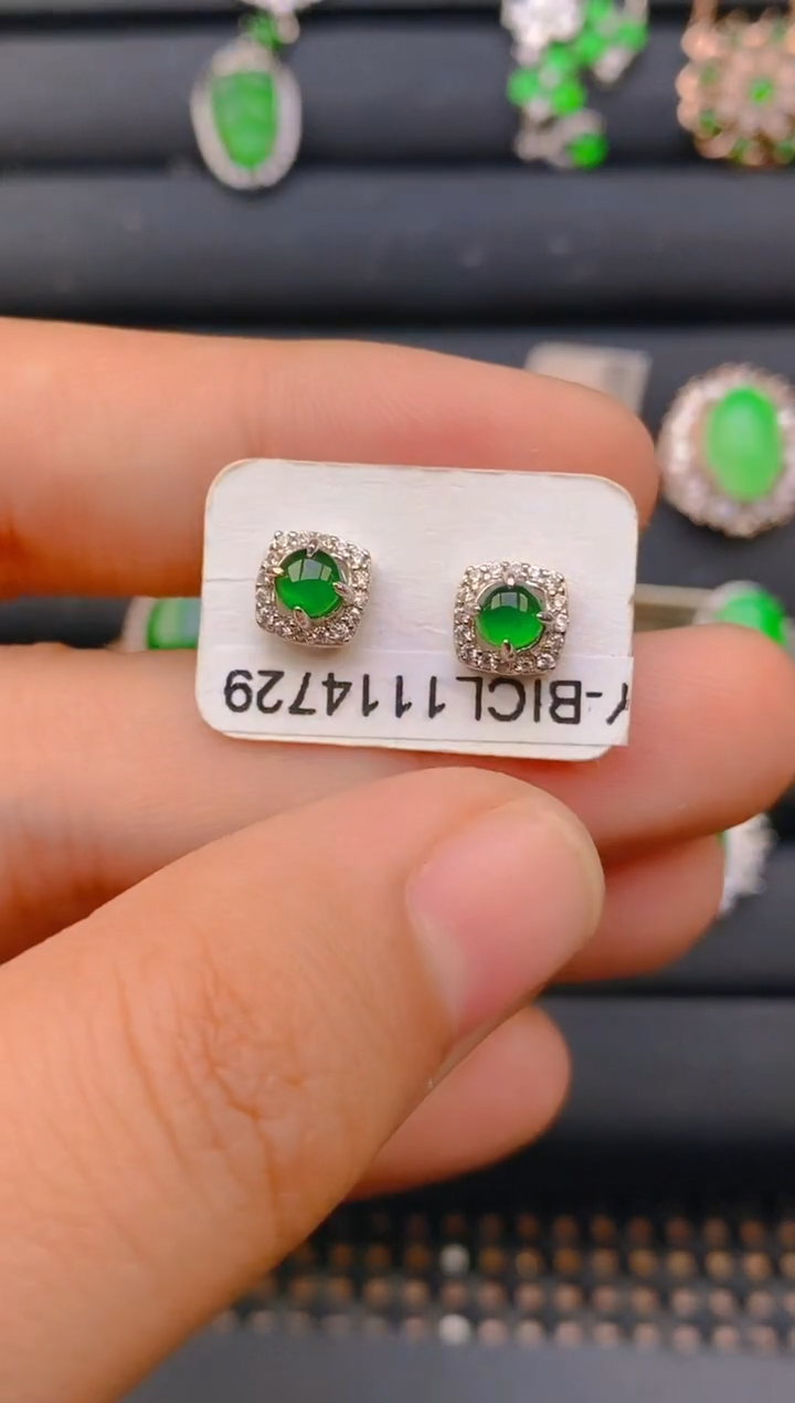 【闪购商品】翡翠戒指银S925镶嵌天然A货翡翠1