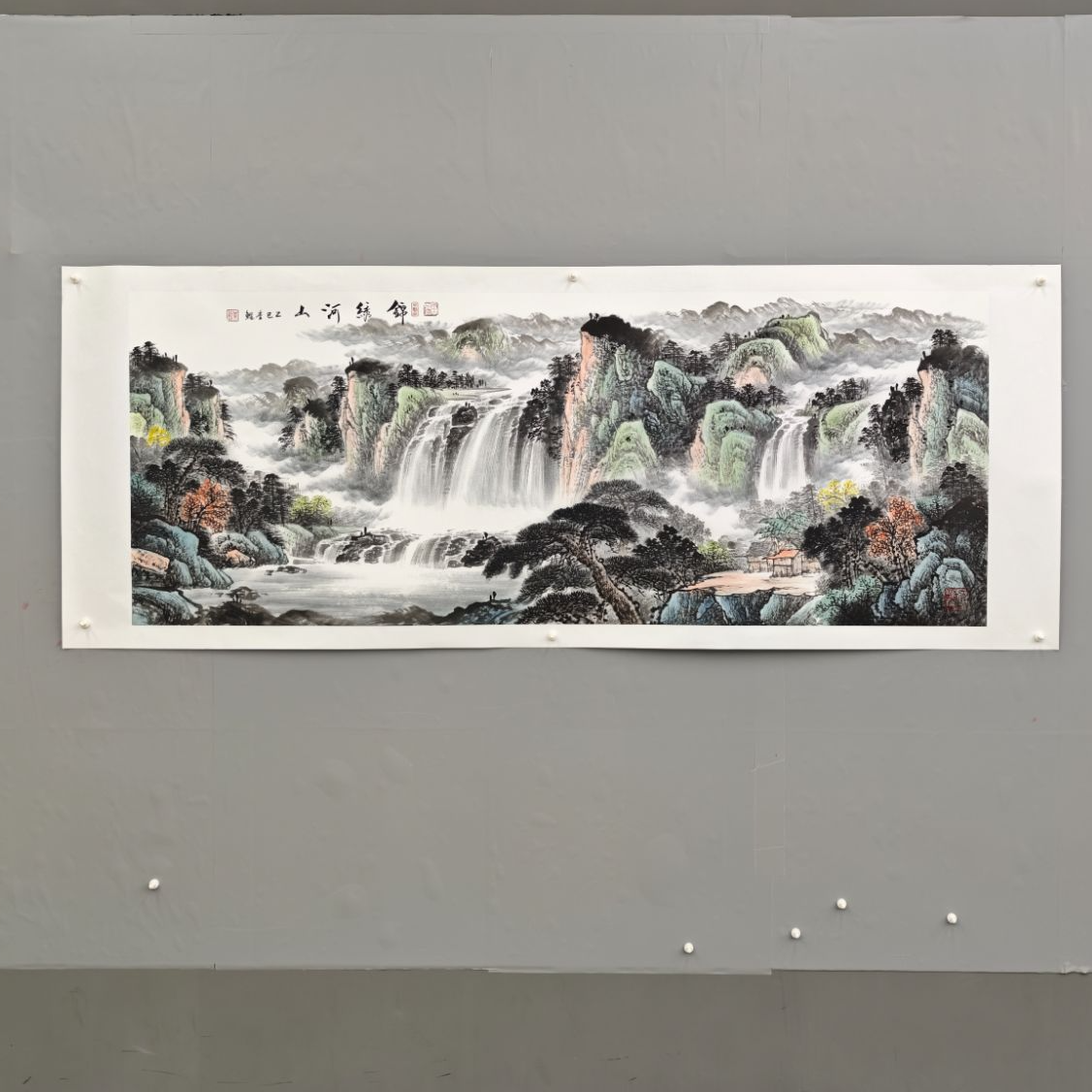 锦煌专属/李鲤手绘/锦绣河山/画芯180*70/十二平尺Zx