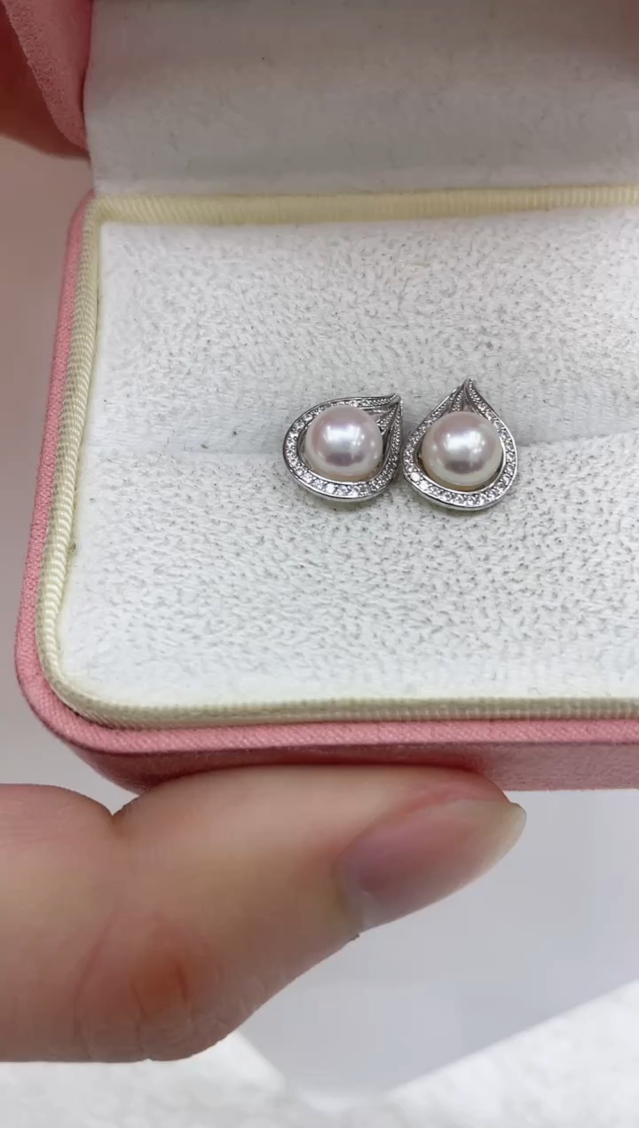 【闪购商品】海水珍珠耳饰银S925镶嵌海水珍珠耳饰