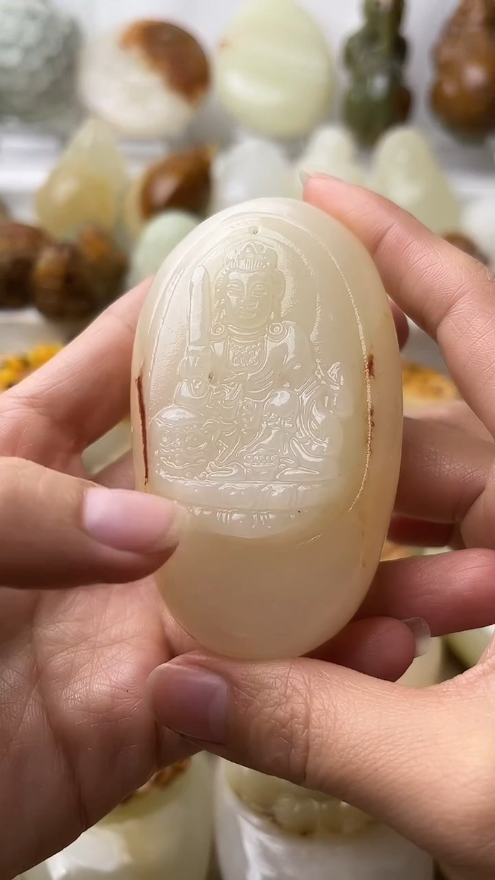 石材古青石棉纹正常不退换文殊菩萨