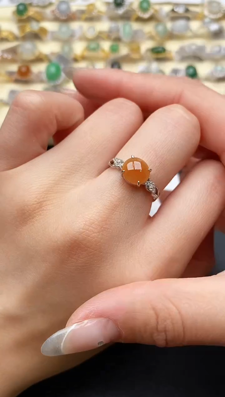 【闪购商品】翡翠戒指银S925镶嵌55555555+1