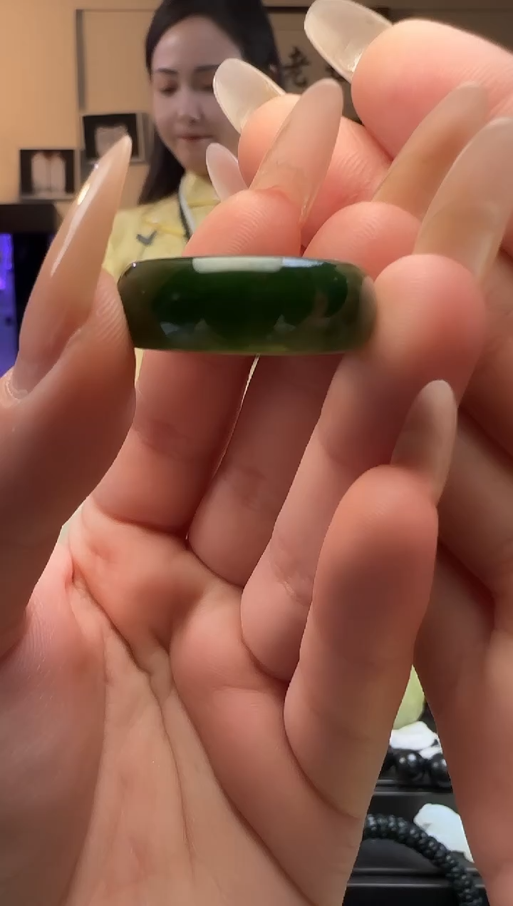 【闪购商品】和田玉碧玉戒指未镶嵌（19-21）