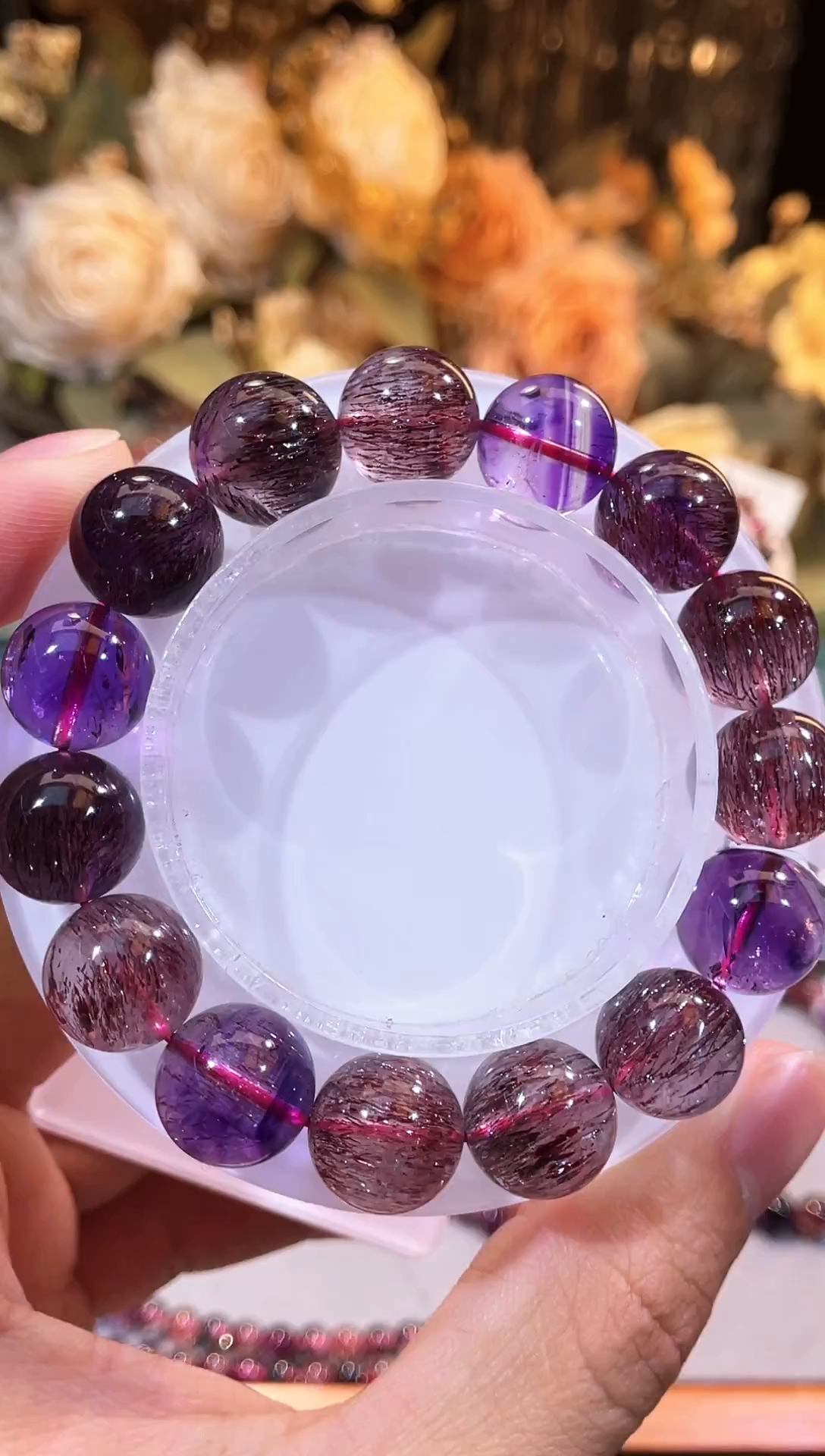 未镶嵌手链水晶浓满矿黑加仑超七13m+