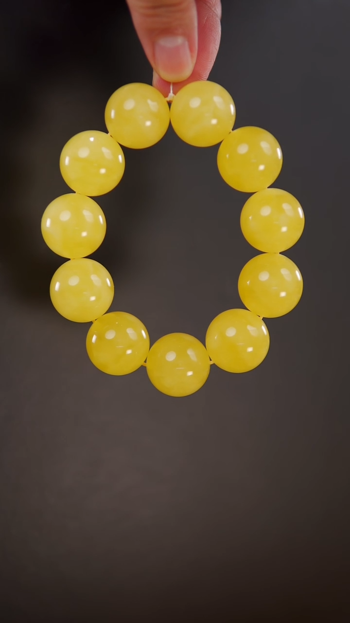 未镶嵌蜜蜡手串乌料同料圆珠手串55