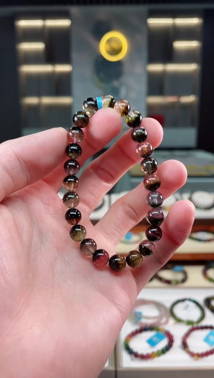 【闪购商品】碧玺西瓜单圈手串8mm+未镶嵌（多样性发一条）xion