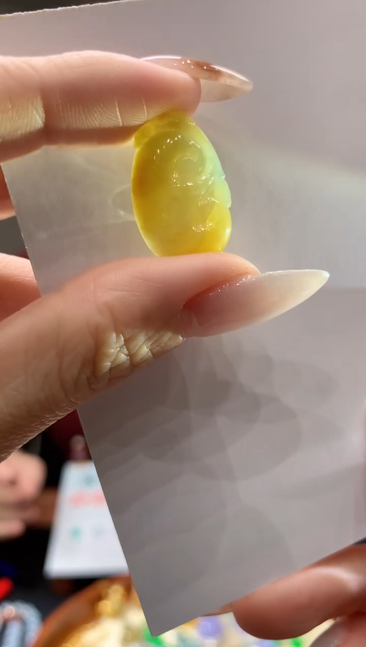 吊坠(不含链)未镶嵌翡翠6黄翡如意吊坠