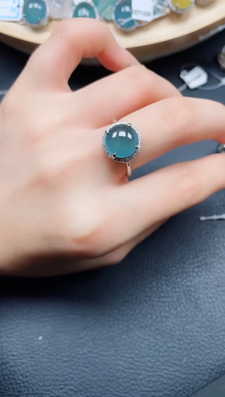 【闪购商品】翡翠戒指银S925镶嵌翡翠