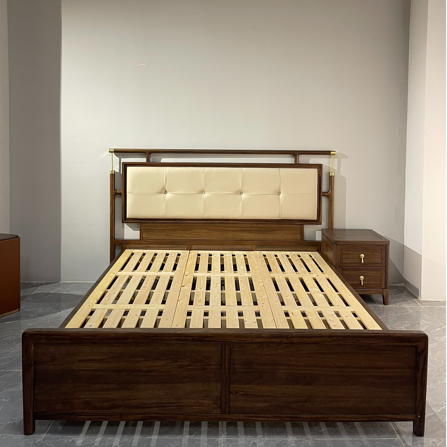 【包邮】MZ系列A02乌金木1.8米实木床2030*2100*1220H