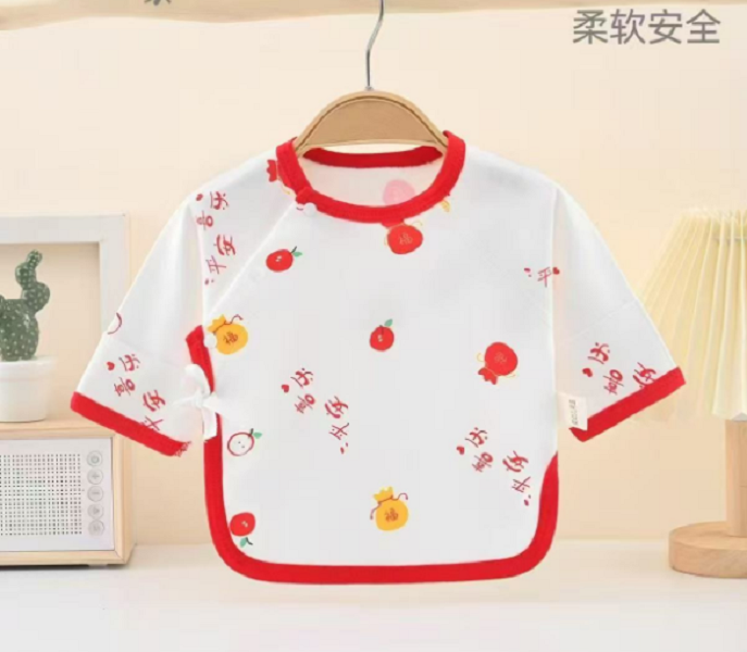 四季新生儿半背衣宝宝长袖出生新婴儿上衣和尚服无骨婴幼儿婴儿衣