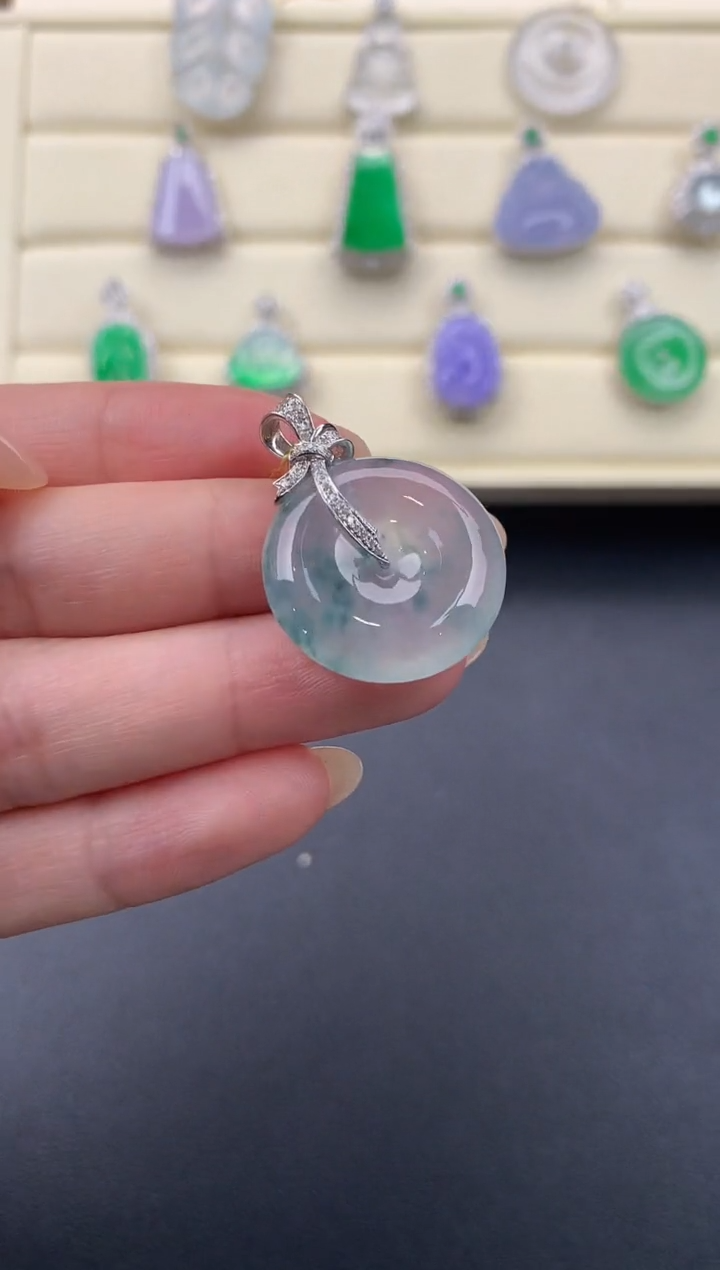 【闪购商品】翡翠颈饰18K金镶嵌Q642    