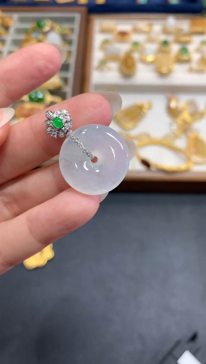 【闪购商品】翡翠吊坠(不含链)18K金镶嵌A786|2800