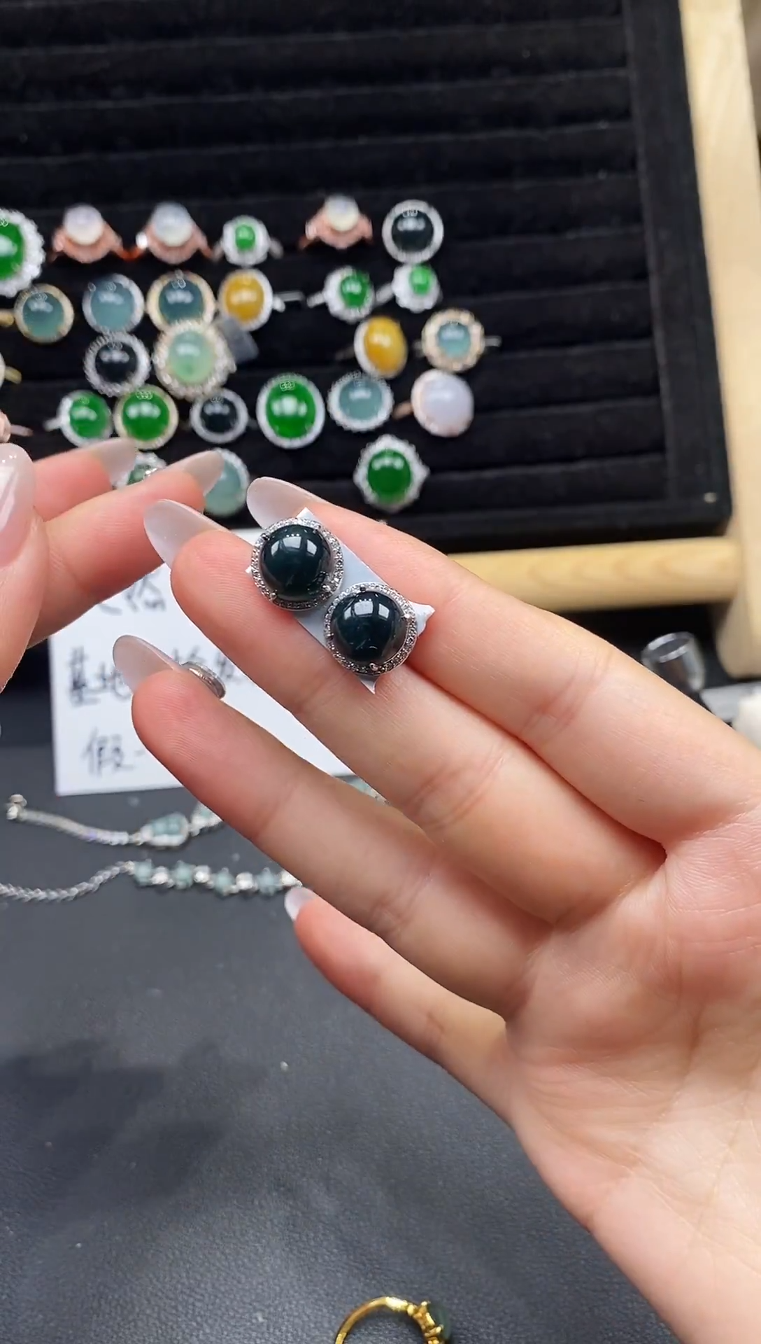 银S925镶嵌戒指翡翠111