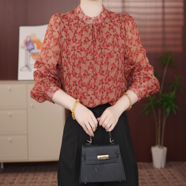 春意阑珊衬衫女2026新款高端设计感气质上衣洋气减龄小衫JA13