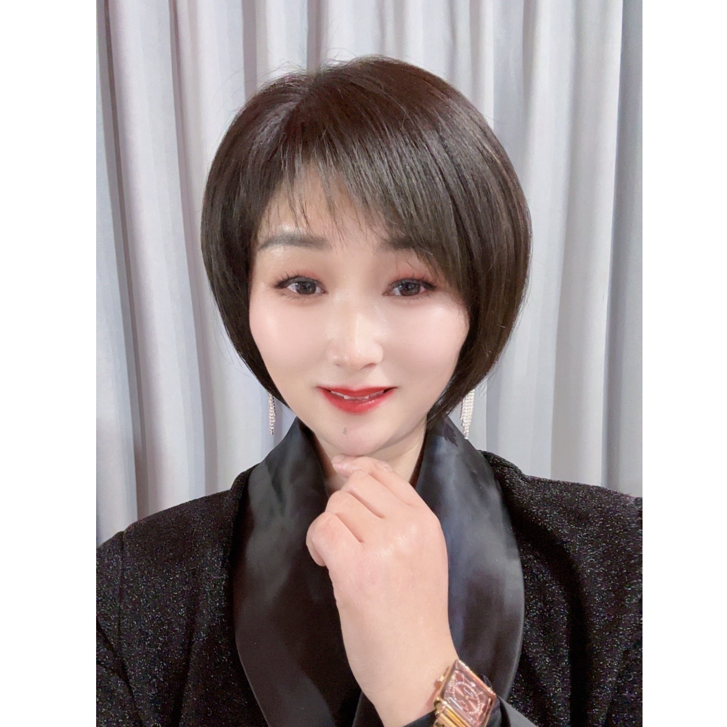 婉贵人全手织全真人发夏日清爽修颜减龄轻薄舒适短波波