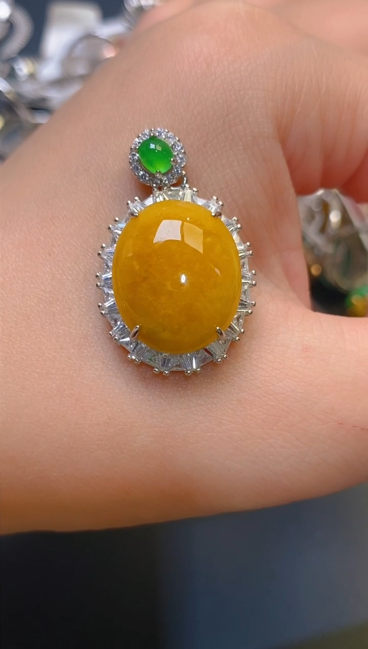 【闪购商品】翡翠耳饰银S925镶嵌天然A货翡翠1