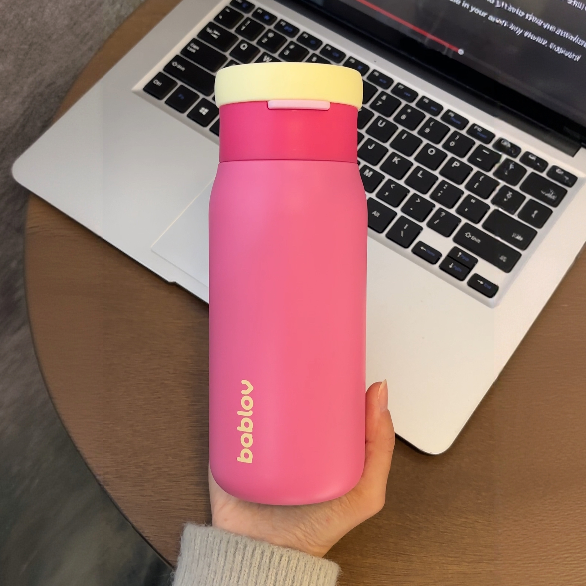 bablov高颜值清新简约时尚户外水杯防漏吸管杯真空便携保温保冷杯