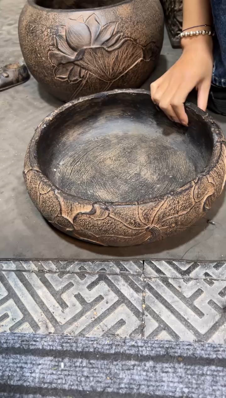 陶土【火山泥】荷韵盆