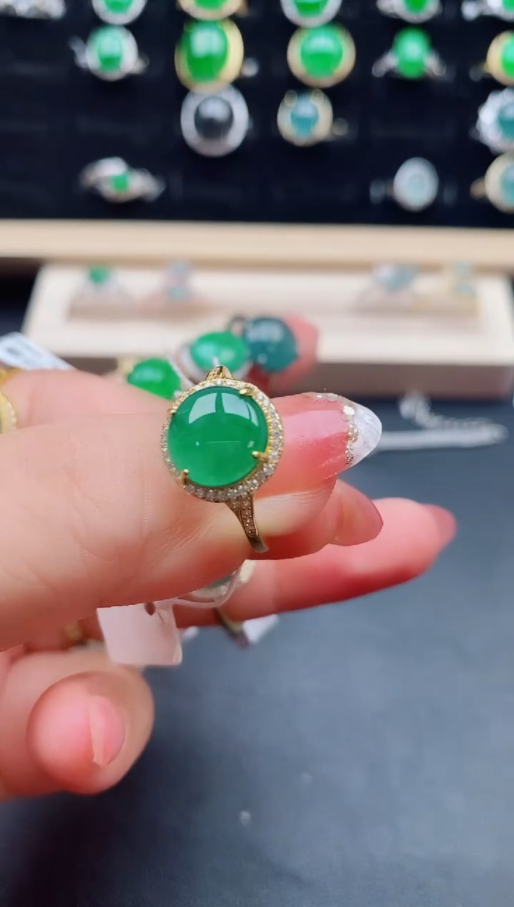 【闪购商品】翡翠戒指银S925镶嵌50800