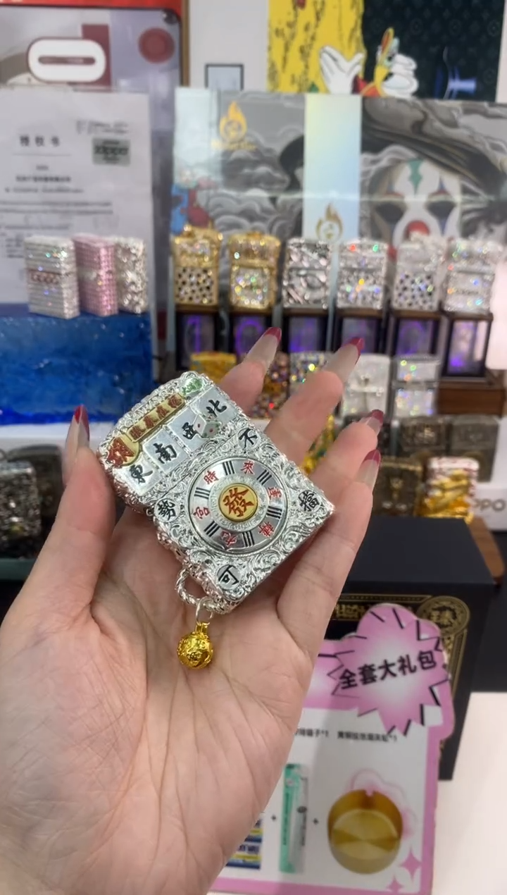 铜ZIPPO麻将把把壶礼盒油火石