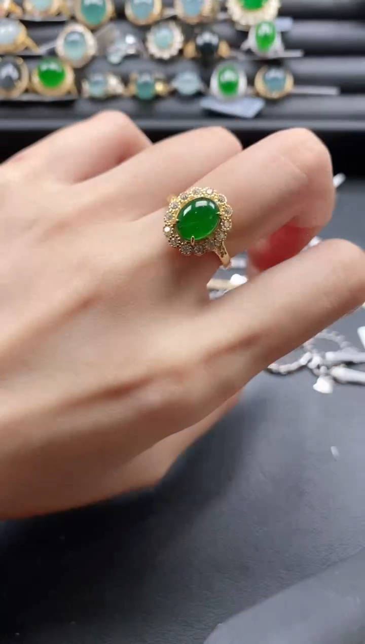 【闪购商品】翡翠戒指银S925镶嵌1111