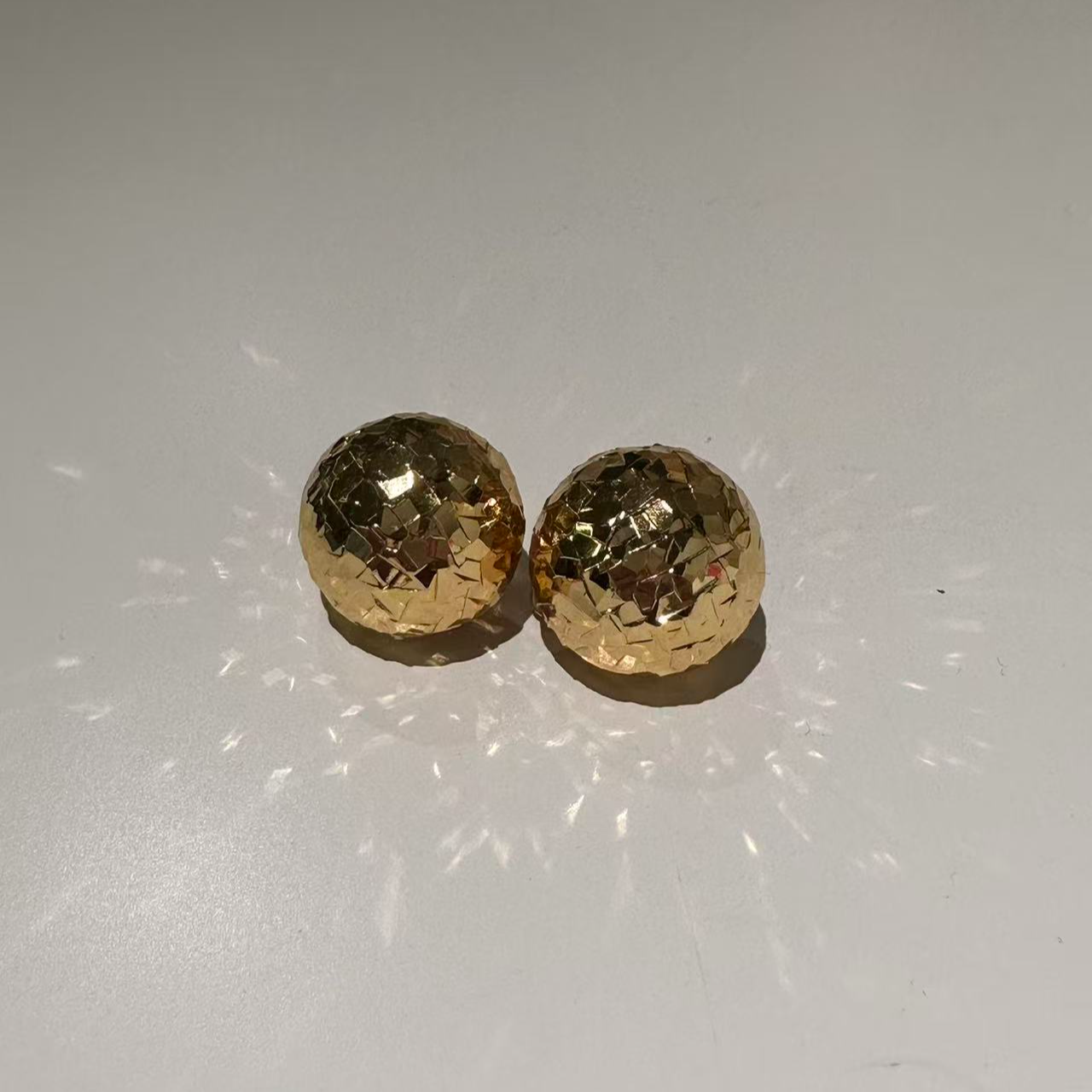 合金耳饰 042-3 金色半圆碎冰冰耳钉女 dy