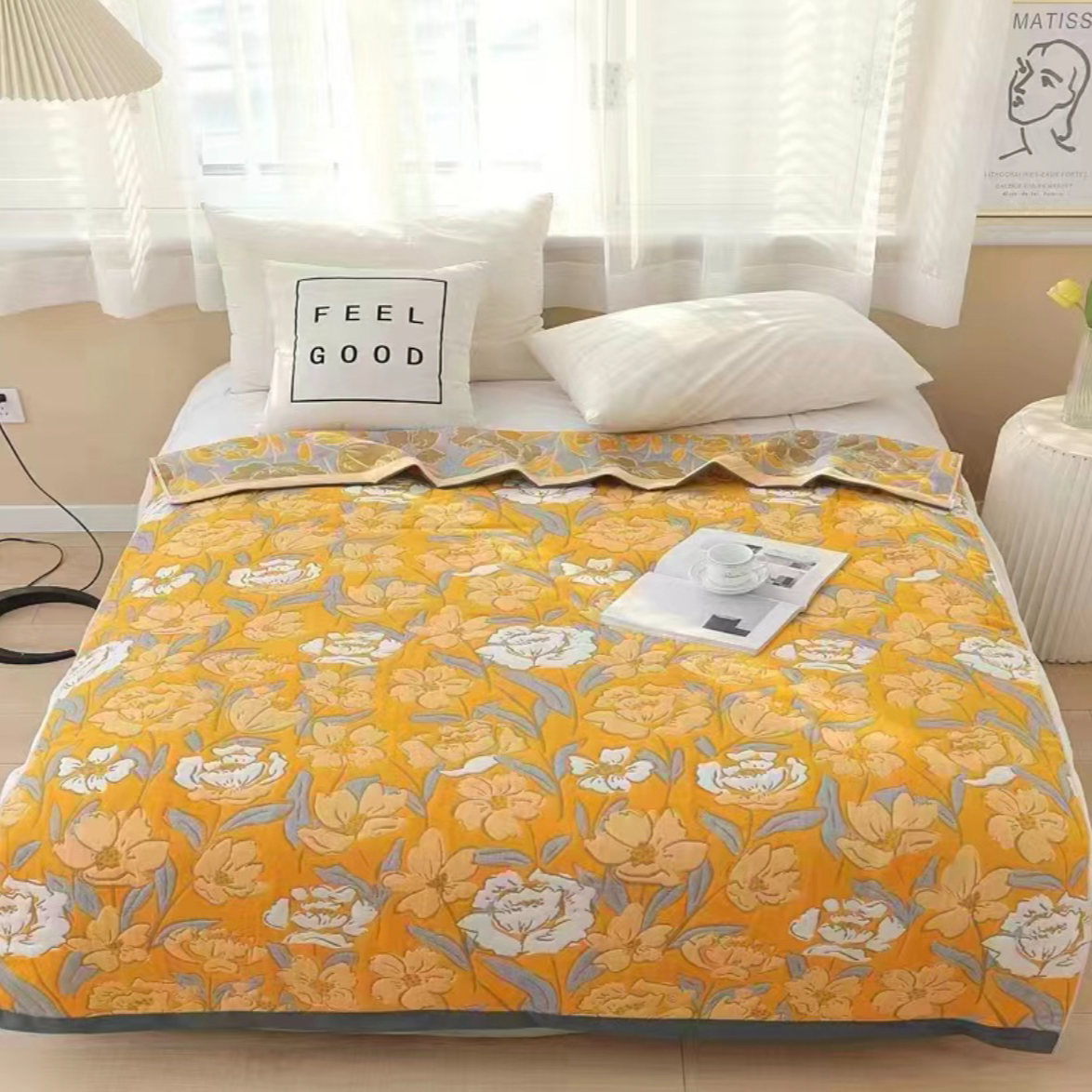 高端轻奢双层纱加厚大尺寸毛毯