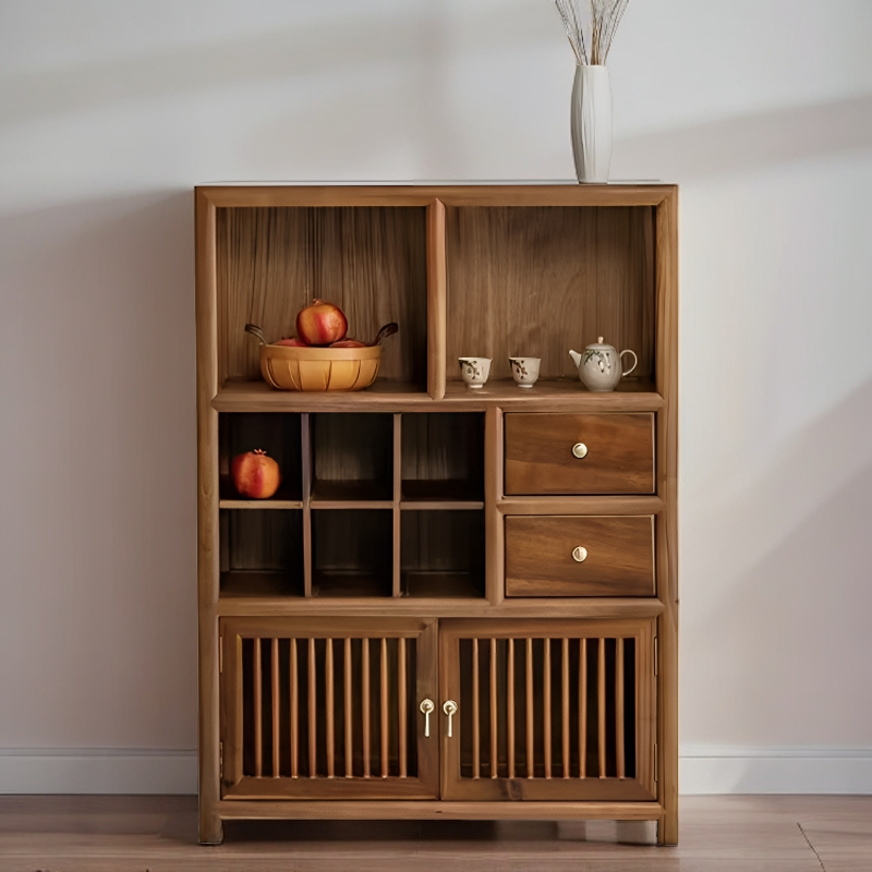 中式小多宝阁南美胡桃木家用客厅简约储物柜小博古架古典